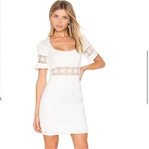 Stone cold fox white linen/ lace mini dress